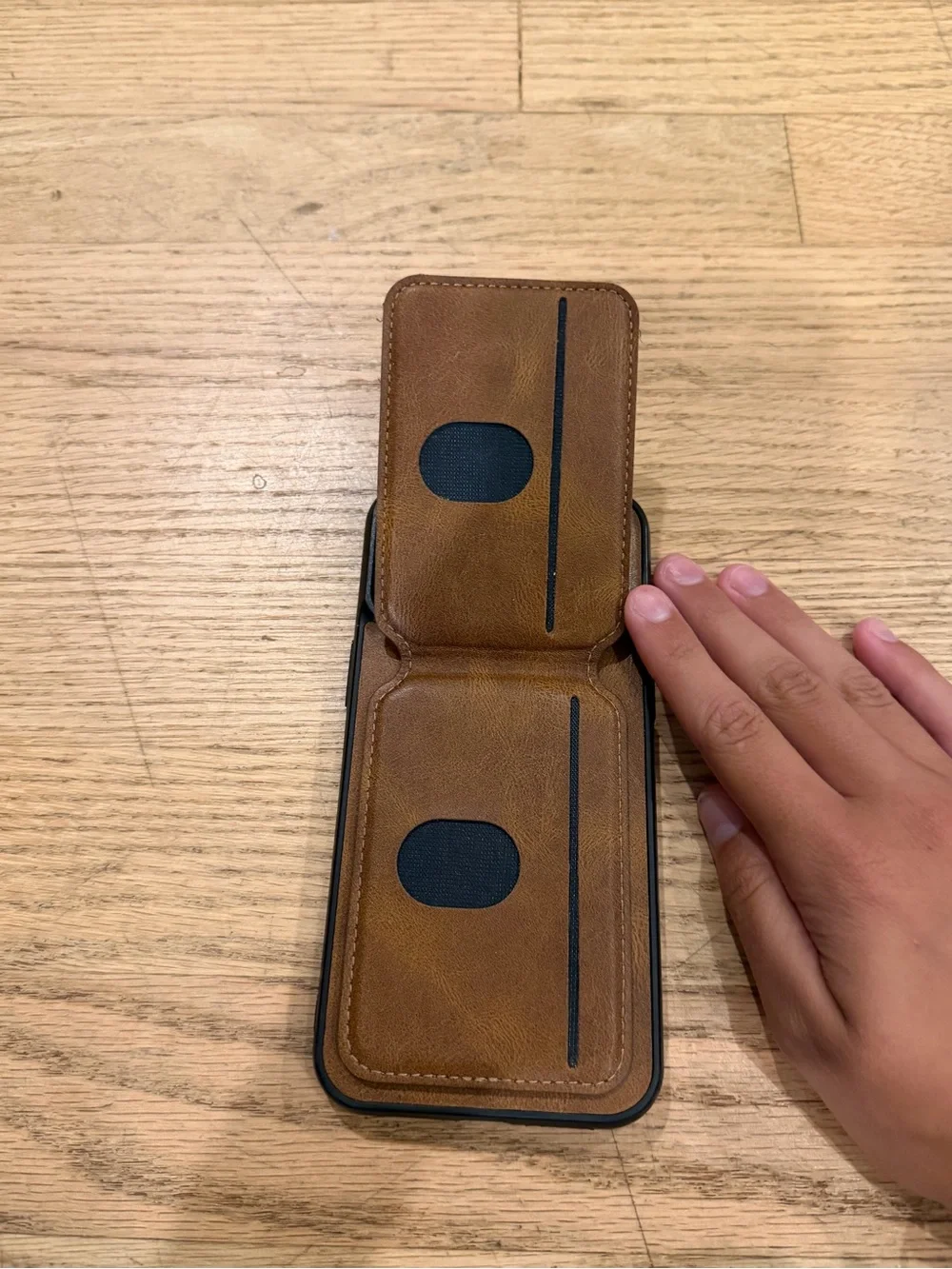iPhone 15 pro max Brown Leather Card Wallet iPhone Case